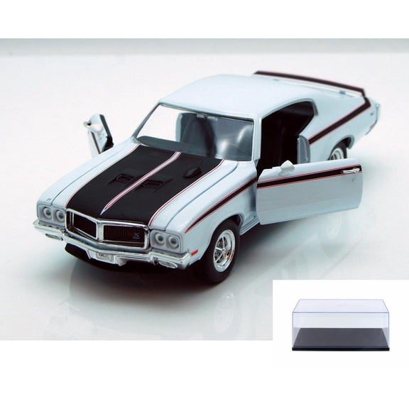 Diecast Car & Display Case Package - 1970 Buick GSX, White - Welly 22433 - 1/24 scale Diecast Model Toy Car w/Display Case