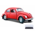 thumbnail image 1 of Diecast Car & Display Case Package - Volkswagen Beetle Hard Top, Red - Maisto 31926R - 1/24 Scale Diecast Model Toy Car w/Display Case, 1 of 3