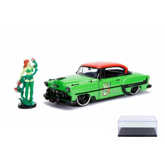 Diecast Car w/Display Case - 1953 Chevy Bel Air with Poison Ivy Figurine, Posion Ivy - Jada 30455 - 1/24 scale Diecast Model Toy Car