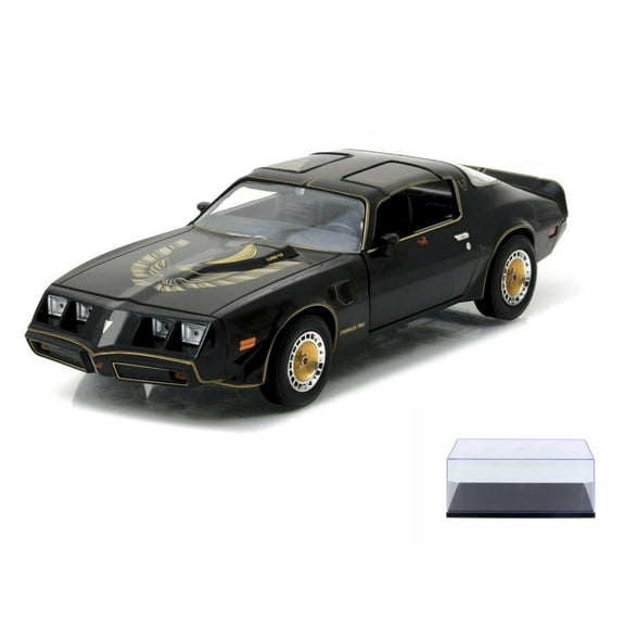 Diecast Car w/Display Case - 1980 Pontiac Firebird Trans Am T Top, Starlite Black - Greenlight 84037 - 1/24 scale Diecast Car