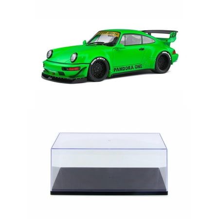 Diecast Car w/Display Case - 2011 Porsche 964 RWB - Pandora One, Green - Solido S1807502 - 1/18 scale Diecast Model Toy Car