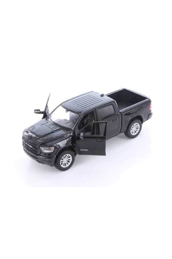 Diecast Car w/Display Case - 2019 Dodge Ram 1500 Crew Cab Laramie Pickup Truck, Black - Showcasts 79357BK - 1/24 Diecast Car