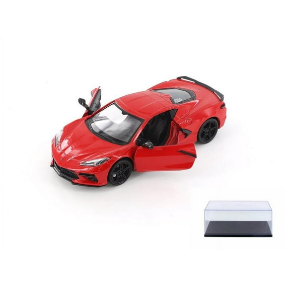 Diecast Car w/Display Case - 2020 Chevy Corvette C8 Stingray, Red - Showcasts 79360/16D - 1/24 scale Diecast Model Toy Car