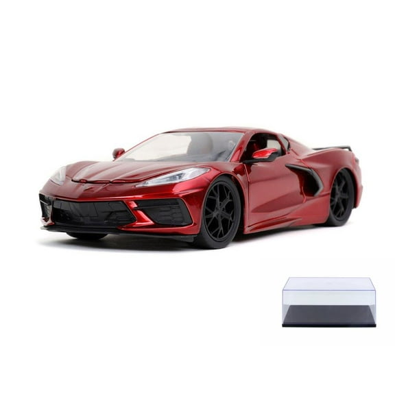 Diecast Car w/Display Case - 2020 Chevy Corvette Stingray, Candy Red - Jada Toys 32538/4 - 1/24 scale Diecast Model Toy Car