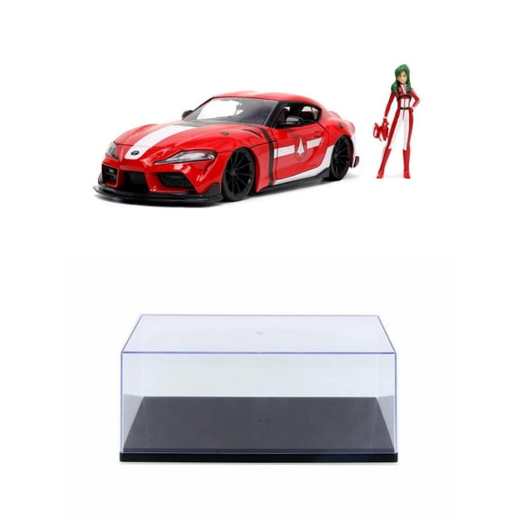 Diecast Car w/Display Case - 2020 Toyota Supra w/Miriya Sterling Figure, ROBOTECH - Jada Toys 33679 - 1/24 scale Diecast Car