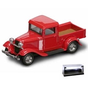 Diecast Car w/LED Display Case - 1934 Ford Pickup Truck, Red - Yatming 94232 - 1/43 Scale Diecast Model Toy Car