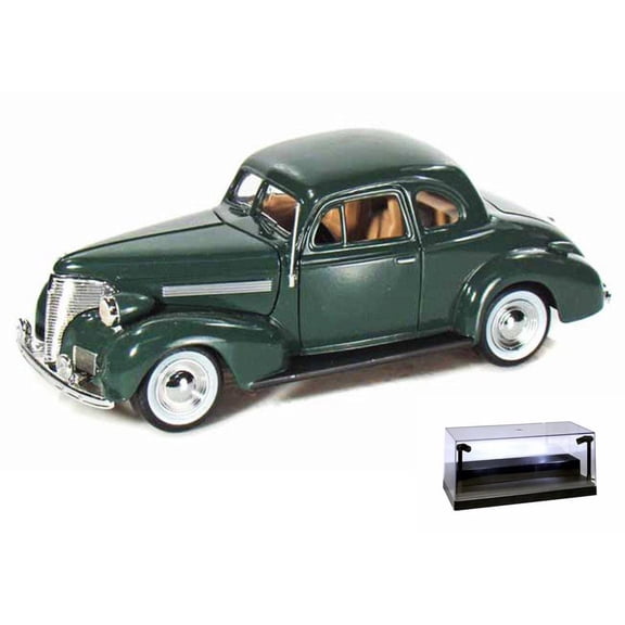 Diecast Car w/LED Display Case - 1939 Chevy Coupe, Green - Showcasts 73247 - 1/24 Scale Diecast Model Car