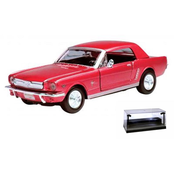 Diecast Car w/LED Display Case - 1964 1/2 Ford Mustang, Red - Showcasts 73273 - 1/24 scale Diecast Model Toy Car