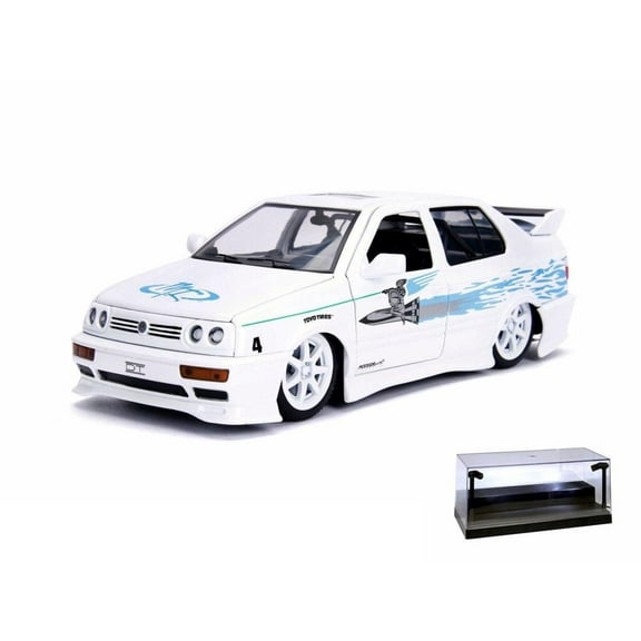 Diecast Car w/LED Display Case - 1995 Volkswagen Jetta Hardtop, Fast & Furious - Jada 99591/4 - 1/24 scale Diecast Model Toy Car