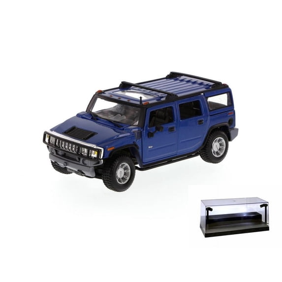 Diecast Car w/LED Display Case - Hummer H2 SUV, Blue - Maisto 34231 -1/27 Scale Diecast Model Toy Car