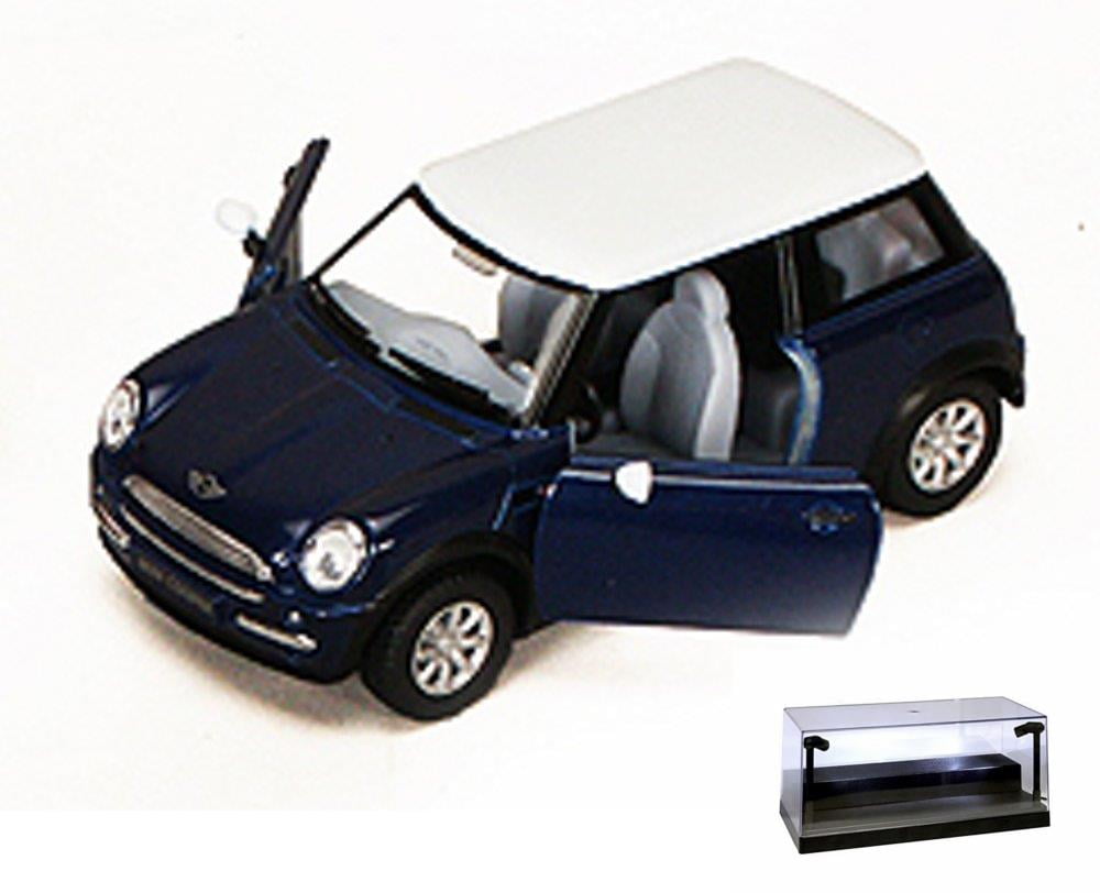 Diecast Car w/LED Display Case - New Mini Cooper, Blue - Kinsmart 5042D ...