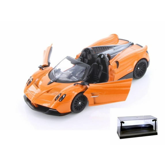 Diecast Car w/LED Display Case - Pagani Huayra Roadster, Orange - Showcasts 79354OR - 1/24 scale Diecast Model Toy Car