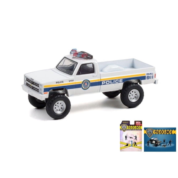 Diecast Car w/Police Figurine Set - Philadelphia, Pennsylvania Police 1986 Chevy M1008-  30241/48 - 1/64 scale Diecast Model Toy Car
