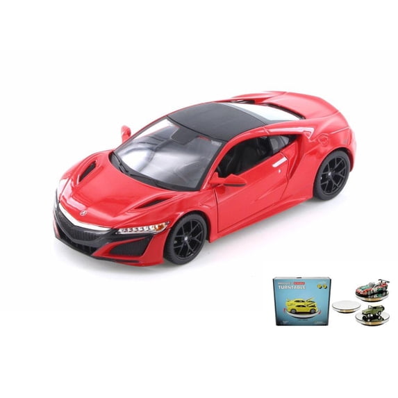 Diecast Car w/Rotary Turntable - 2018 Acura NSX, Red - Maisto 31234R - 1/24 scale Diecast Car