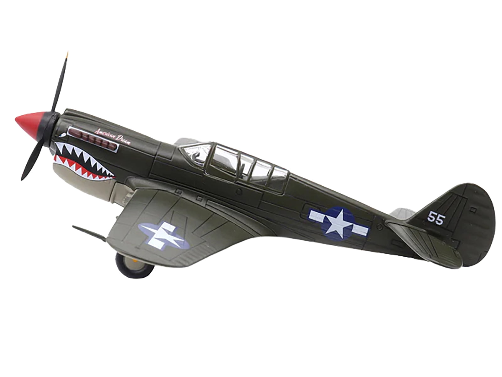 Diecast Curtiss P-40N Warhawk Fighter Aircraft "American Dream National Warplane Museum" United States Army Air Forces 1/72 Diecast Model by Militaria Die Cast