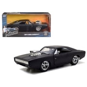 Dom\s 1970 Dodge Charger R/T Matt Black \Fast & Furious\ Movie 1/24 Diecast Model Car by Jada