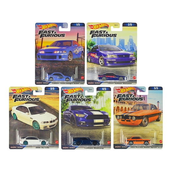 Diecast "Fast & Furious" 2023 5 piece Set C Diecast Model Cars by Hot Wheels