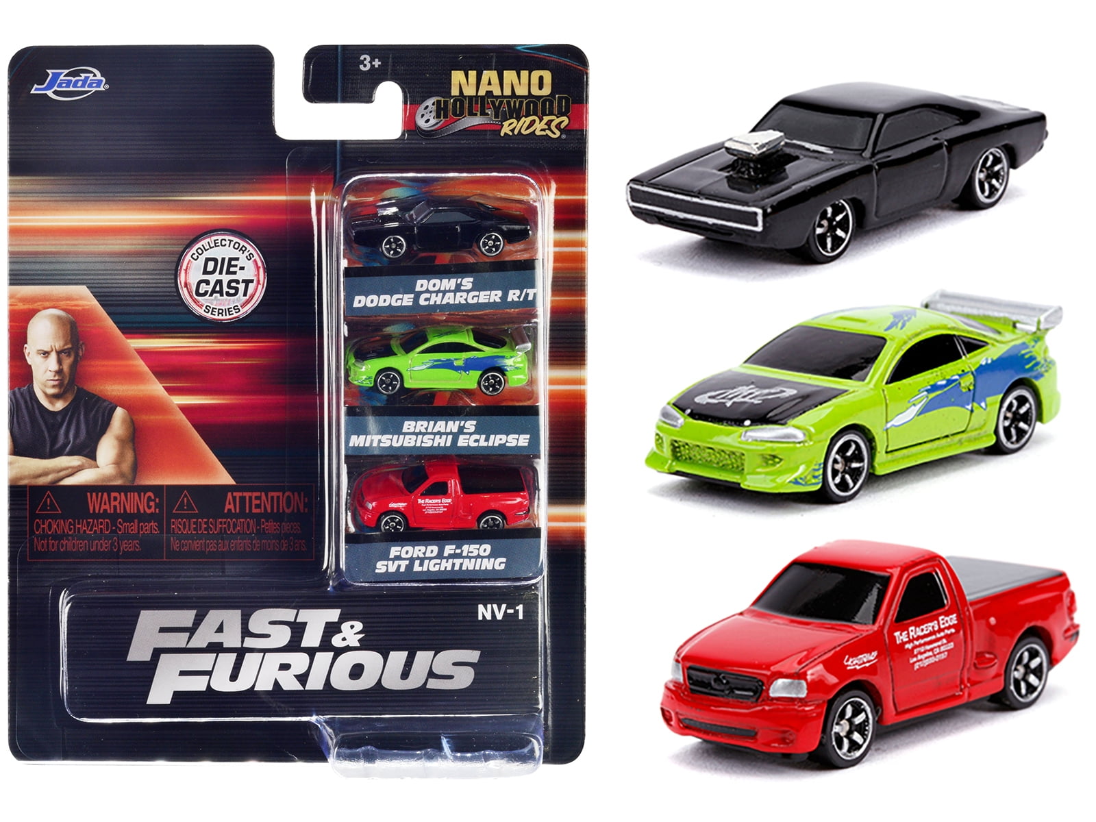 Fast & Furious Nano Hollywood Rides: 3 Piece Diecast Car Set