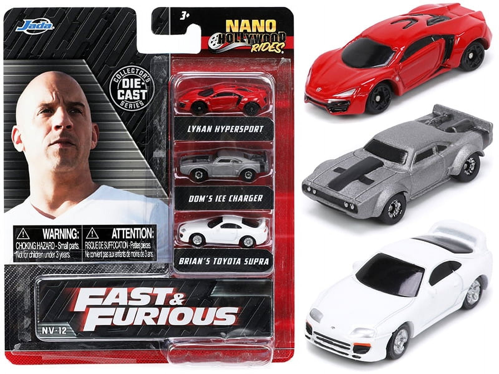 Amazon.com: Jada Fast & Furious 3 Piece Set Nano Hollywood