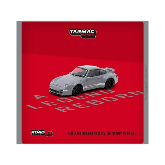 Diecast Gunther Werks 993 Gray "Road64" Series 1/64 Diecast Model Car by Tarmac Works