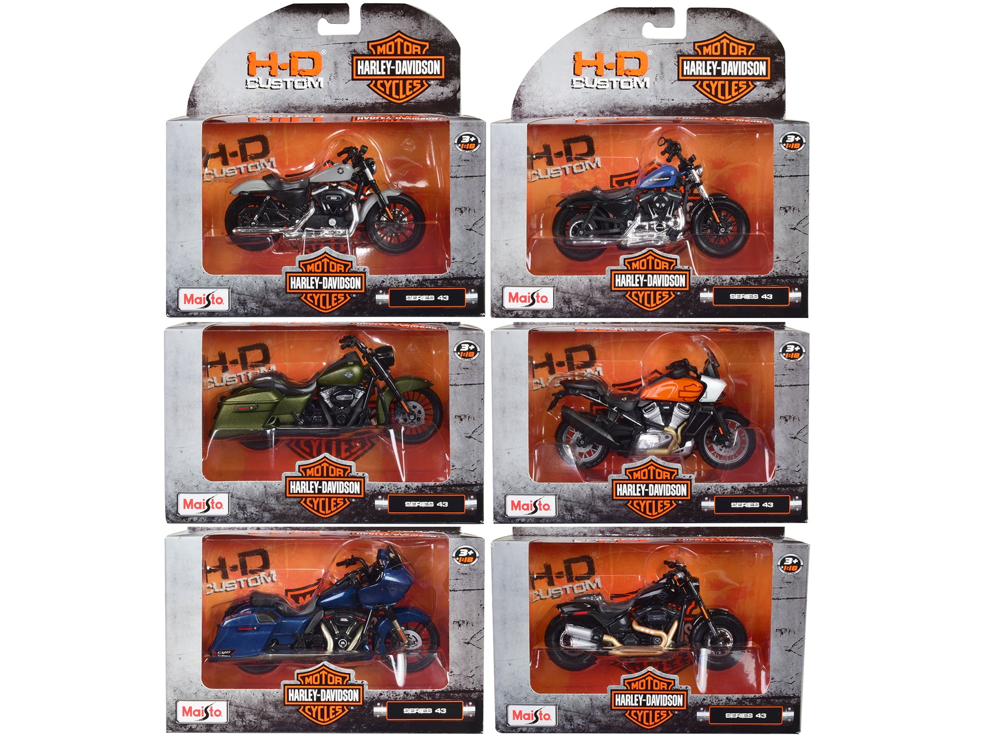 Maisto 1:18 Scale Motorcycles, 4 pk.