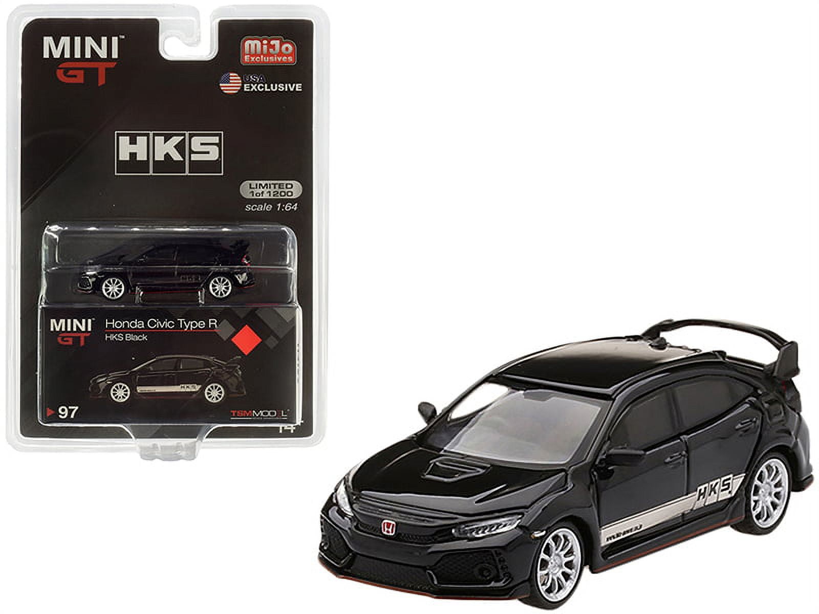 Diecast Honda Civic Type R (FK8) RHD (Right Hand Drive) Black with White  Stripes HKS Limited Edition to 1200 pieces Worldwide 1/64 Diecast Model  Car