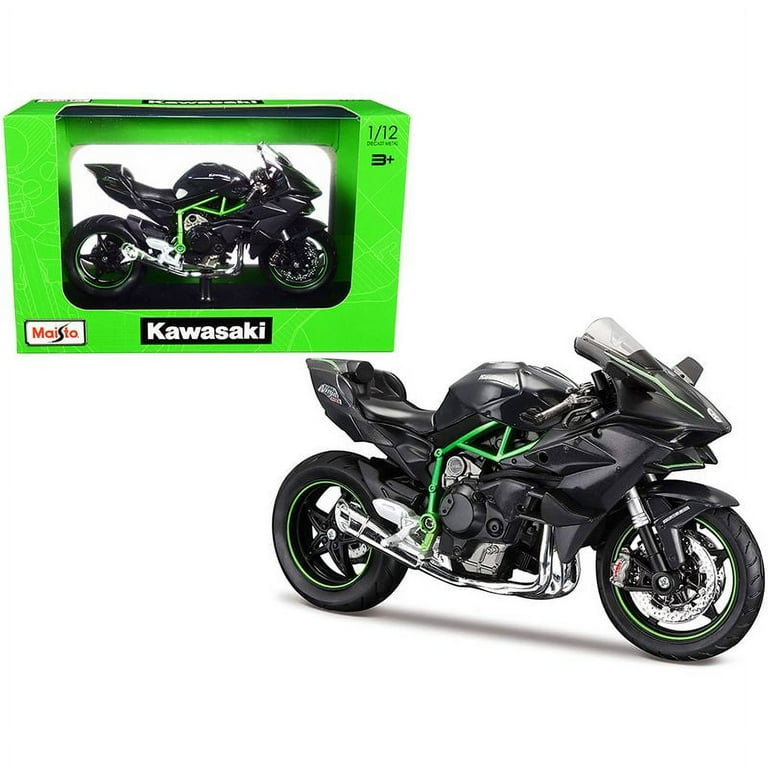 Kawasaki Ninja H2 R Black and Carbon with Plastic Display
