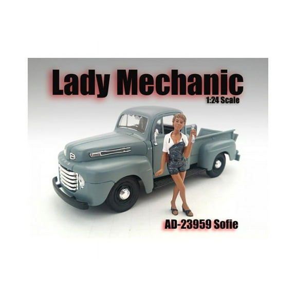 Diecast Lady Mechanic Sofie Figure For 1:24 Scale Models by American Diorama