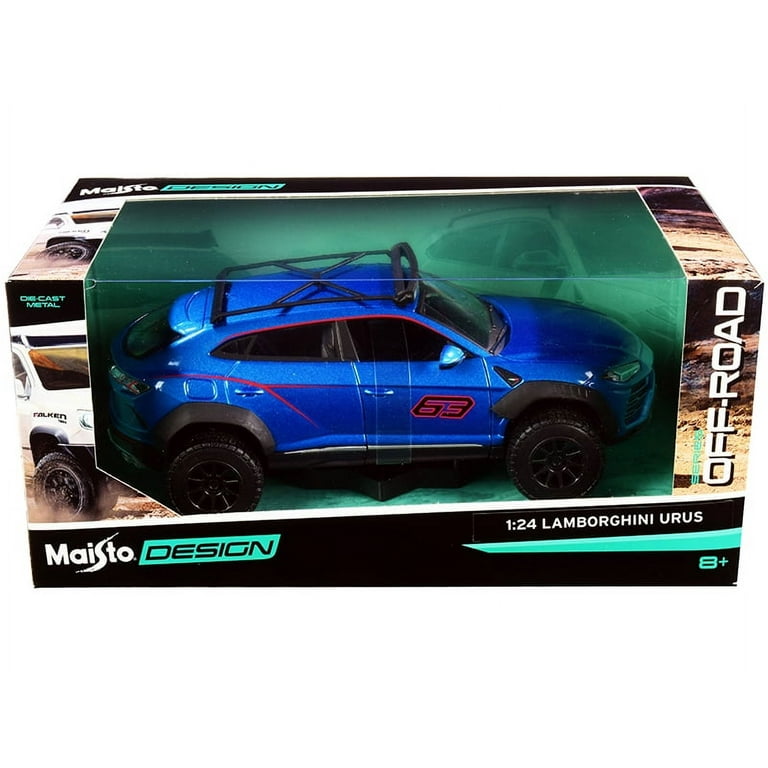 Diecast Lamborghini Urus 63 with Roof Rack Blue Metallic