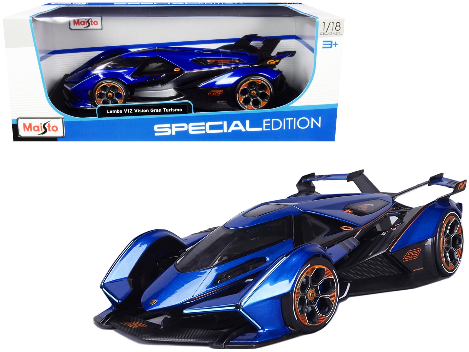 Maisto Lamborghini V12 Vision Gran Turismo, Blue Metallic, 1/18
