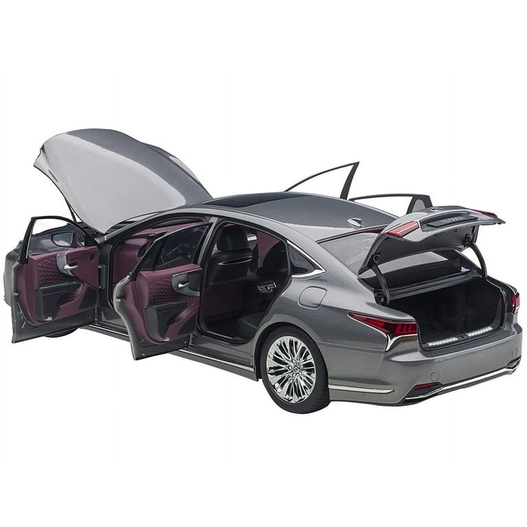 Diecast Lexus LS500h Manganese Luster Gray Metallic with Crimson 