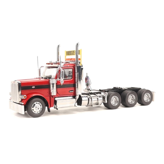 Diecast Masters 1/32 Peterbilt 589 Tridem-Axle Truck with Day Cab Legendary Red Oversize Load 71147