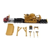 150 Scale Kenworth T880 Day Cab Tandem and Trail King TK120 Lowboy with CAT D11R Dozer Components Load - Transport Series | 150 Scale Diecast Collectible Model 85787