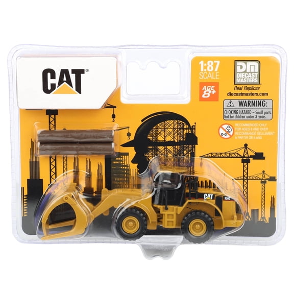 Diecast Masters 1/87 CAT 950G Wheel Loader with Fork and Wood Log 84661CS