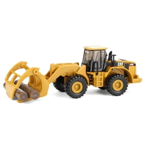 CAT Caterpillar 950G Wheel Loader Yellow with Log Fork and Wood Log Accessories 1/87 (HO) Scale Diecast Model by Diecast Masters