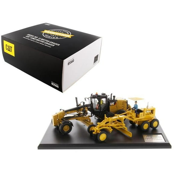 Diecast Masters 85560 1 by 50 Scale Diecast Motor Grader Circa & Current Operators Evolution Series for 1939-1959 CAT Caterpillar No 12 & 12M3 Model - 2 Piece