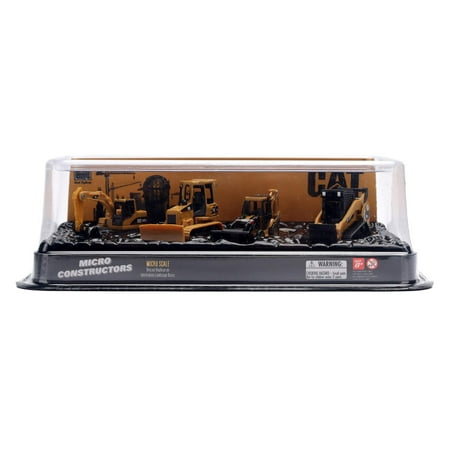 Diecast Masters CAT Micro Constructors Set with Excavator, Tractor, Backhoe Loader & Track Loader 85990-B