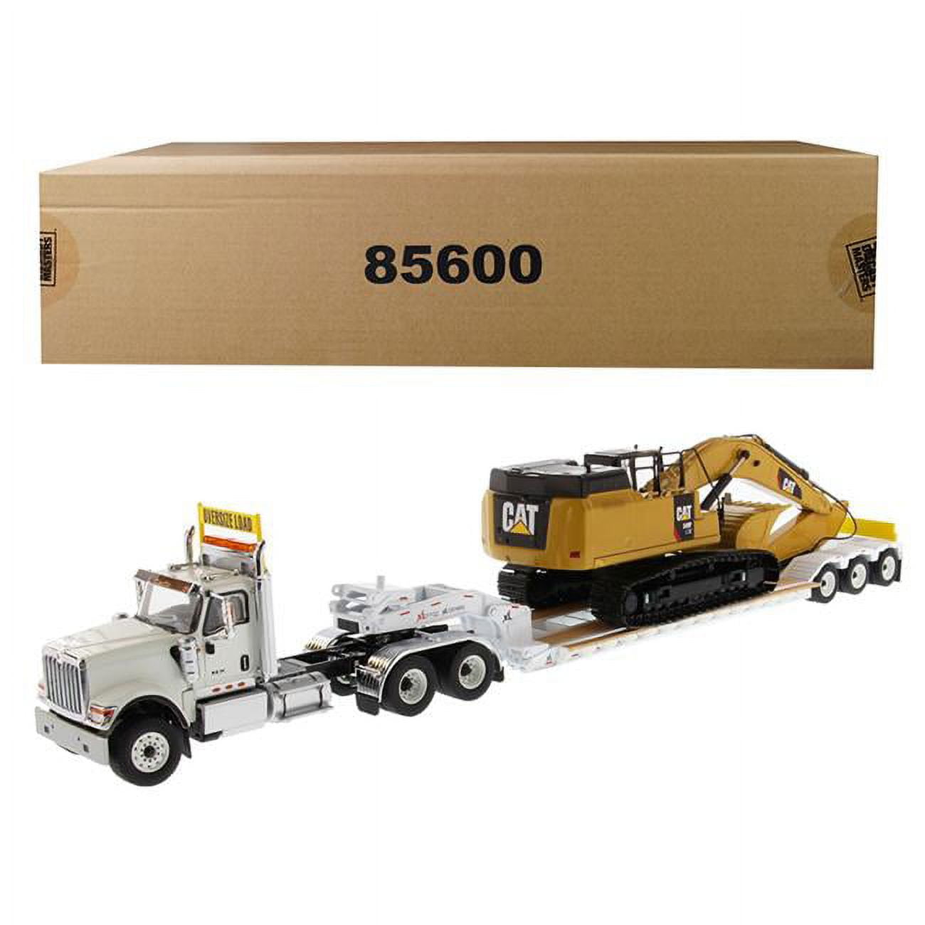 Diecast Masters International HX520 Tandem Day Cab Con Rimorchio XL 120 Lowboy, Modello In Scala 1/50 Bianco 71200