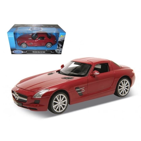 Diecast Mercedes SLS AMG Red 1/24 Diecast Model Car by Welly