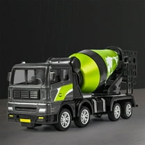 ​Diecast Metal Cement Truck Toy - Construction Vehicle w/ 360° Rotating Parts ,Push & Go No-Battery Play for Kids Ages 3  Green