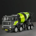 thumbnail image 1 of Diecast Metal Cement Truck Toy - Green Construction Vehicle with 360° Rotatable Excavator, Push & Go Design for Kids Ages 3+ - 6.69" Engineering Car Toy for Boys & Girls, 1 of 7