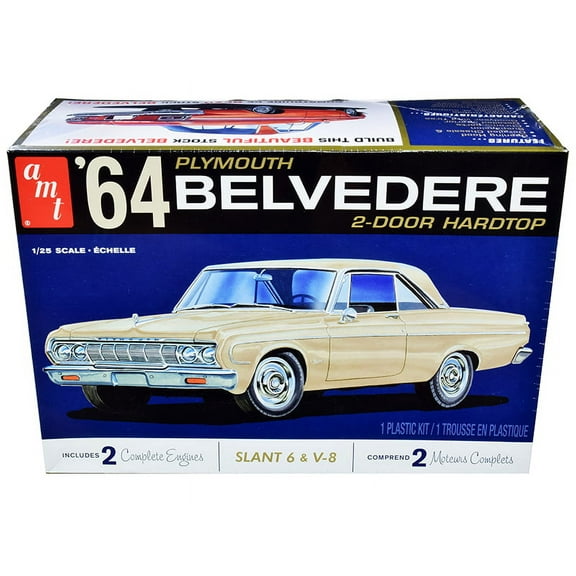 Diecast Skill 2 Model Kit 1964 Plymouth Belvedere Coupe Hardtop 1/25 Scale Model From AMT