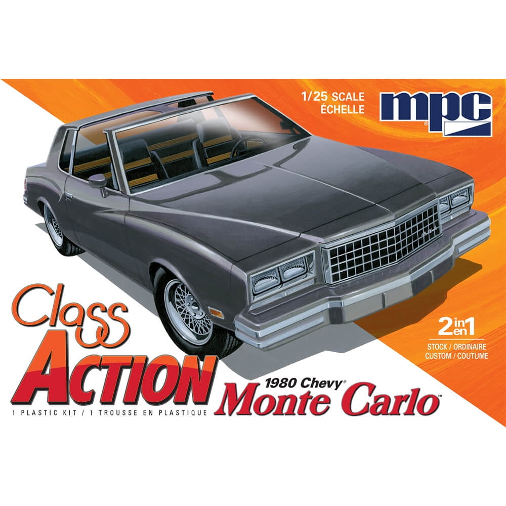 MPC MPC967M 1980 Chevy Monte Carlo - Class Action 2T w/ Trailer - 1:25 Scale Model Kit