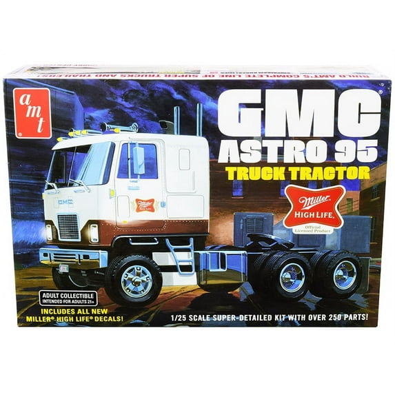 GMC Astro 95 Truck Tractor "Miller" Skill 3 Model Kit 1/25 Scale Model by AMT