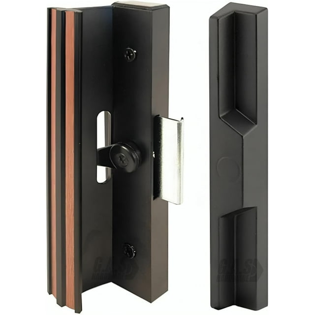 Diecast Sliding Door Handle Set Anodized Black w/ 415/16" Hole Spacing
