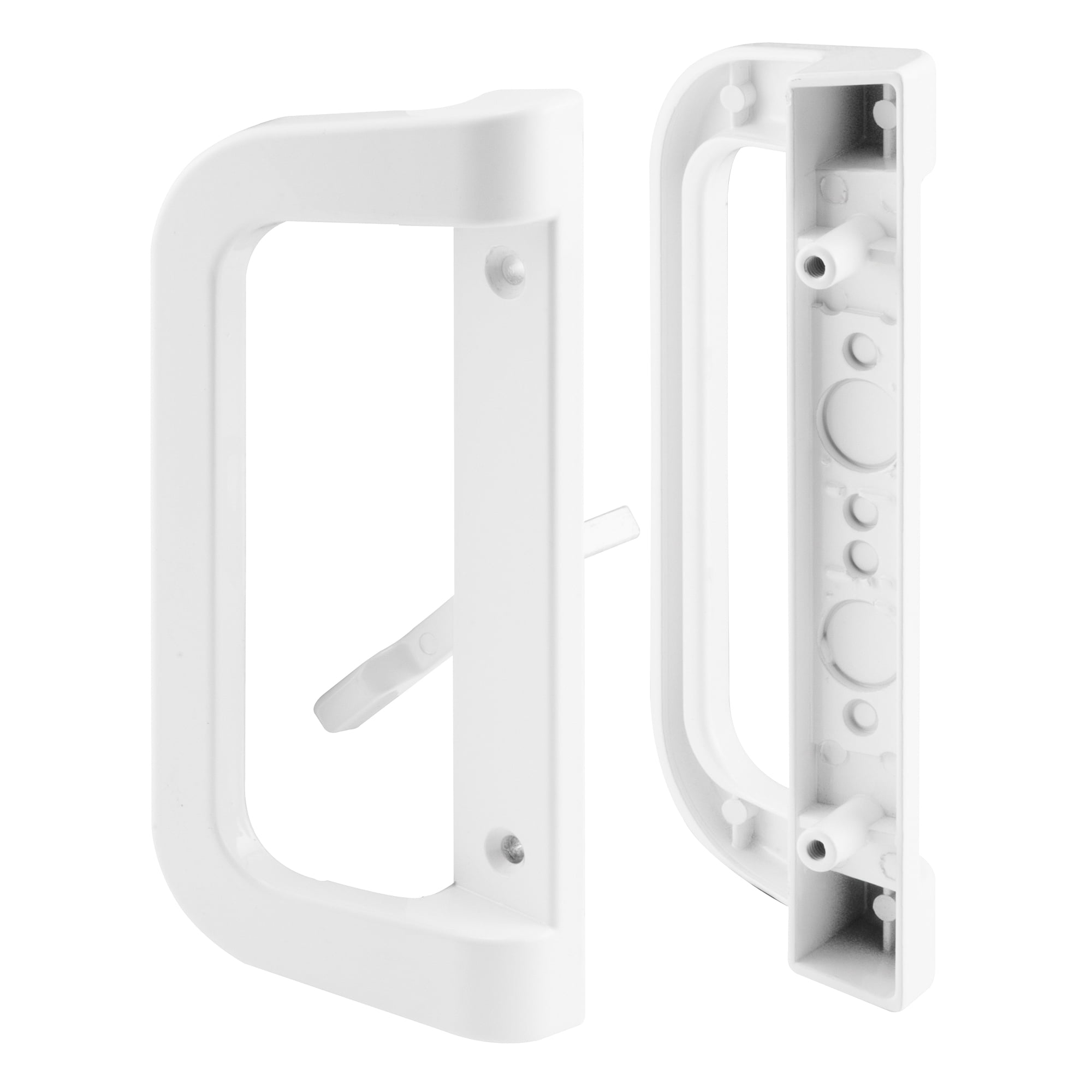 White Matte Metal Classic Sliding Door Handle Set
