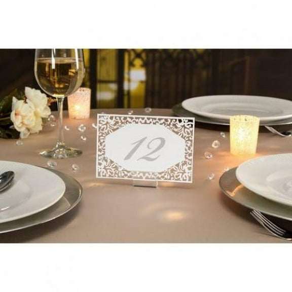 Diecut Lace Table Numbs 25 Wht