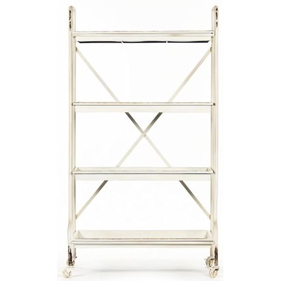 Diego Ivory Metal Shelf Rack | Elegant Home Storage