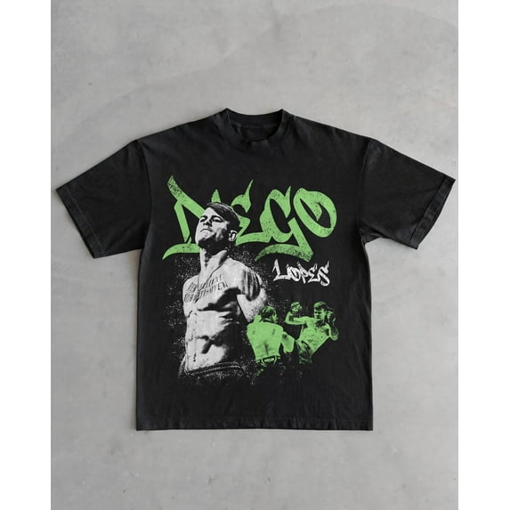 Diego Lopes Regular Shirt, UFC Fight Night Graphic Design Tee, UFC Fan Gift,Black Color,Size M