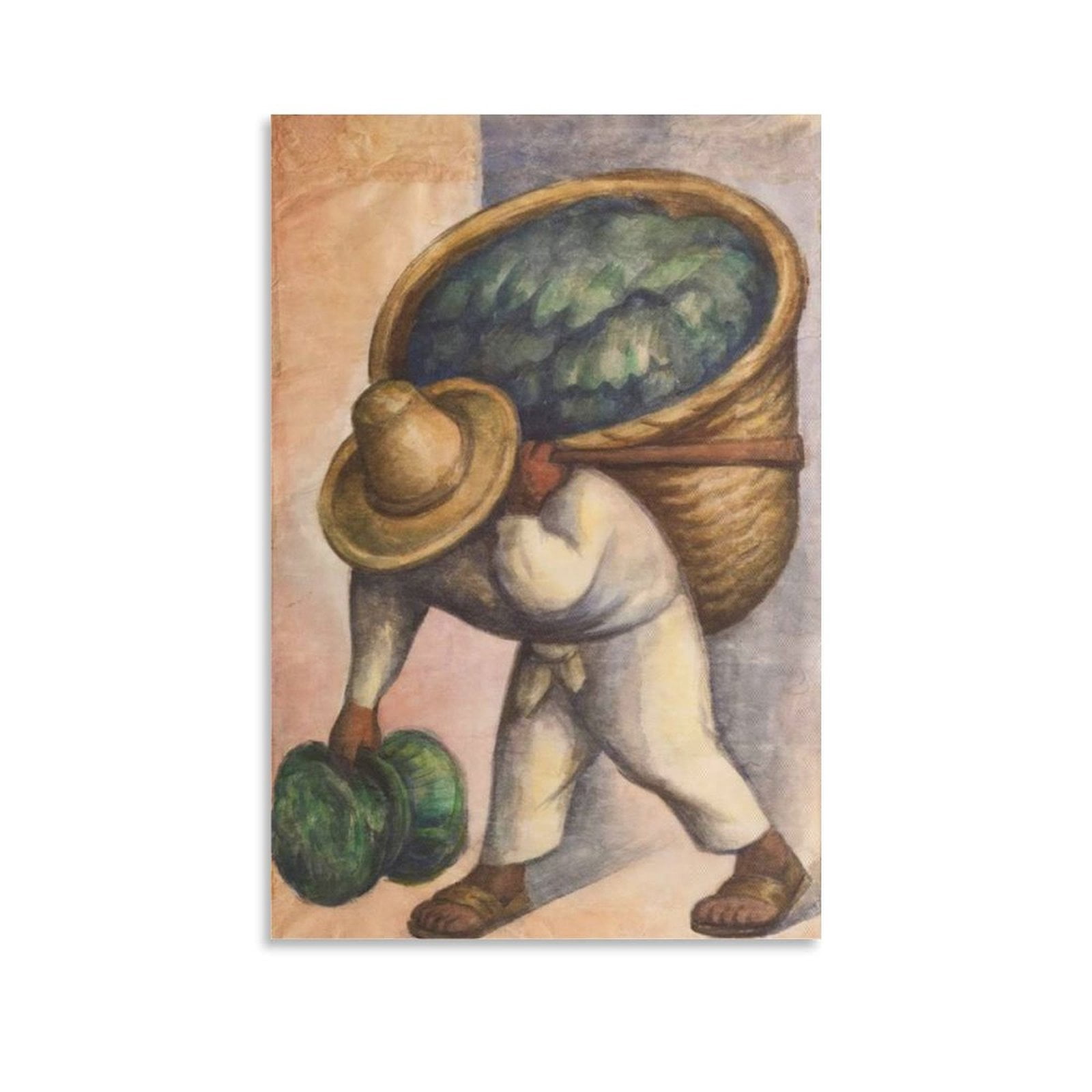Diego Rivera 《Cabbage Seller》 Wall Art Prints Paintings Canvas Poster ...
